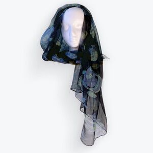Elevated Sheer Silk Cruise Nautical Marine Tropical Fish/Starfish Layering Scarf